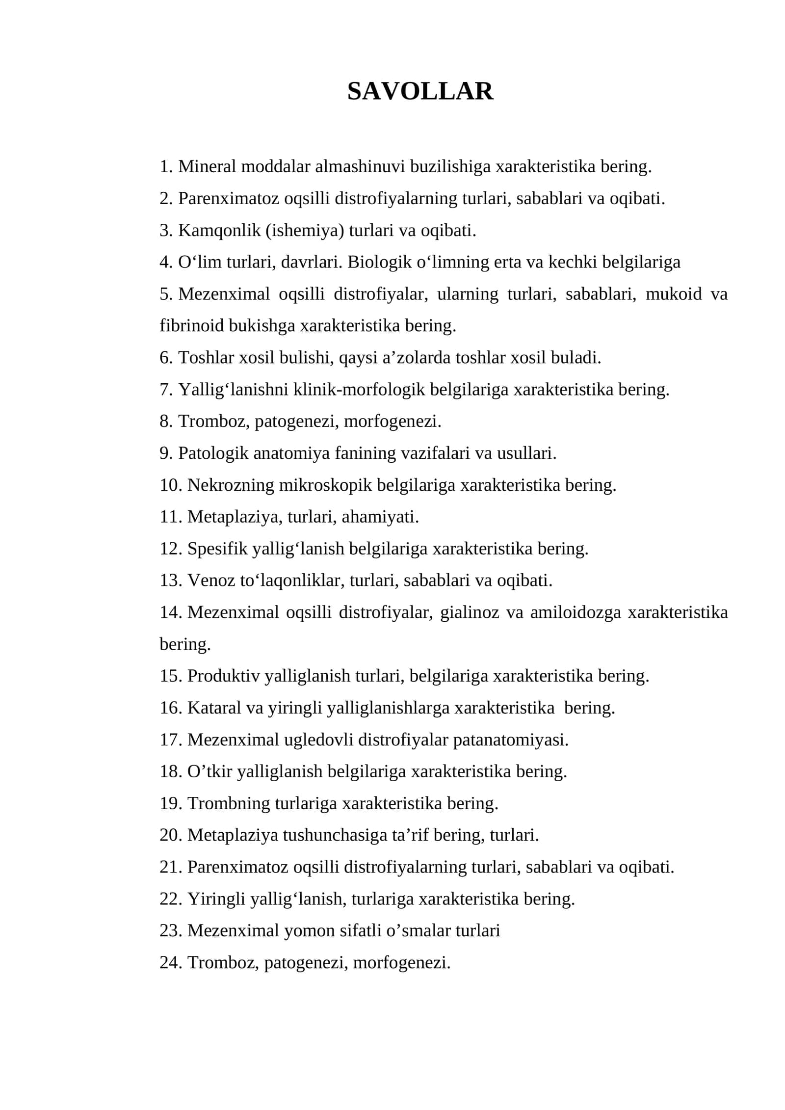 Mineral moddalar almashinuvi buzilishiga xarakteristika