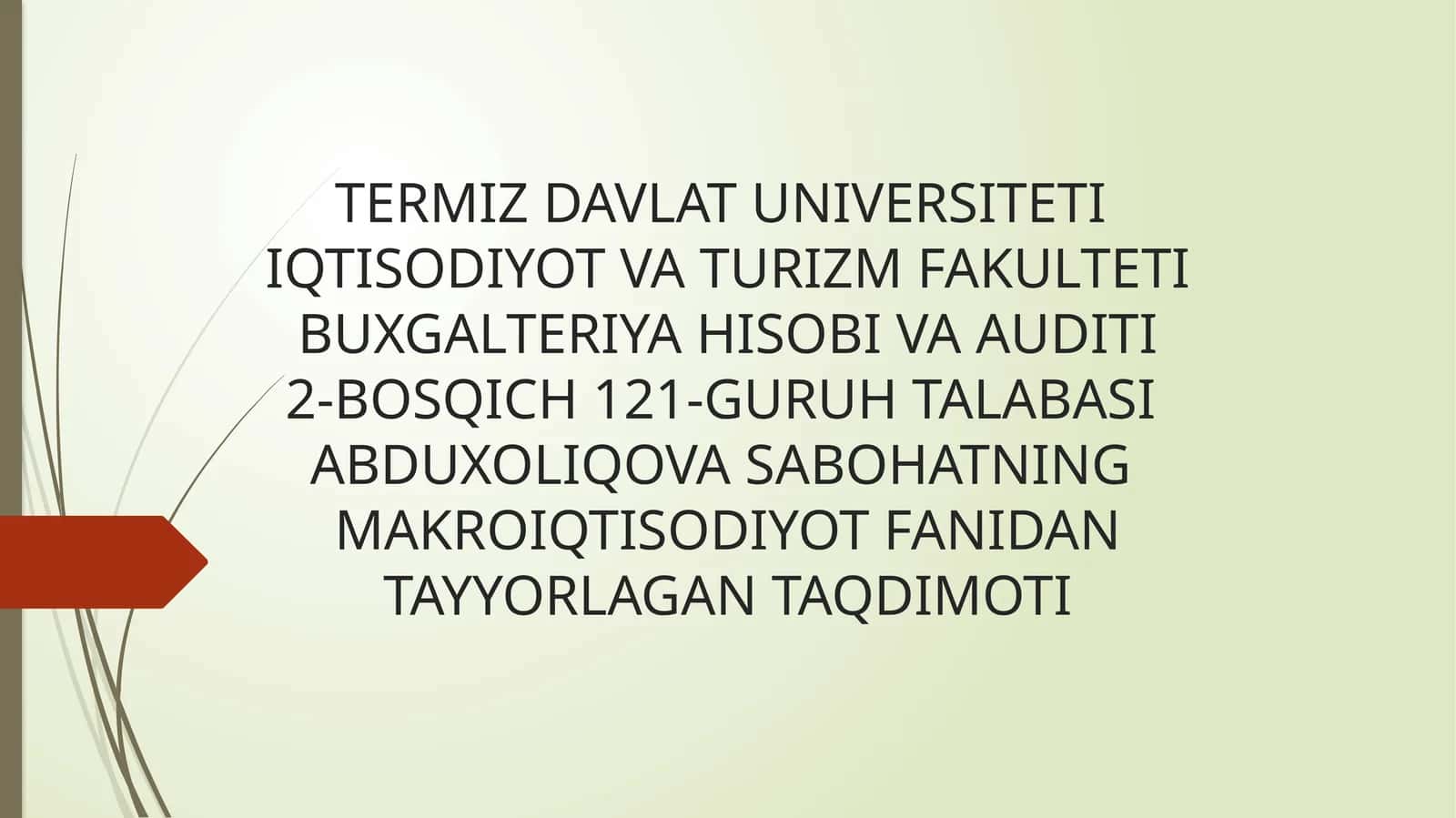 MILLIY HISOBLAR TIZIMIDA YALPI ICHKI MAHSULOT KO’RSATKICHINI HISOBLASH SHARTLARI VA USULLARI
