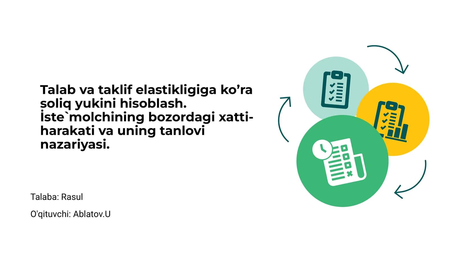 Tilak va taklif elastikligi tushunchasi