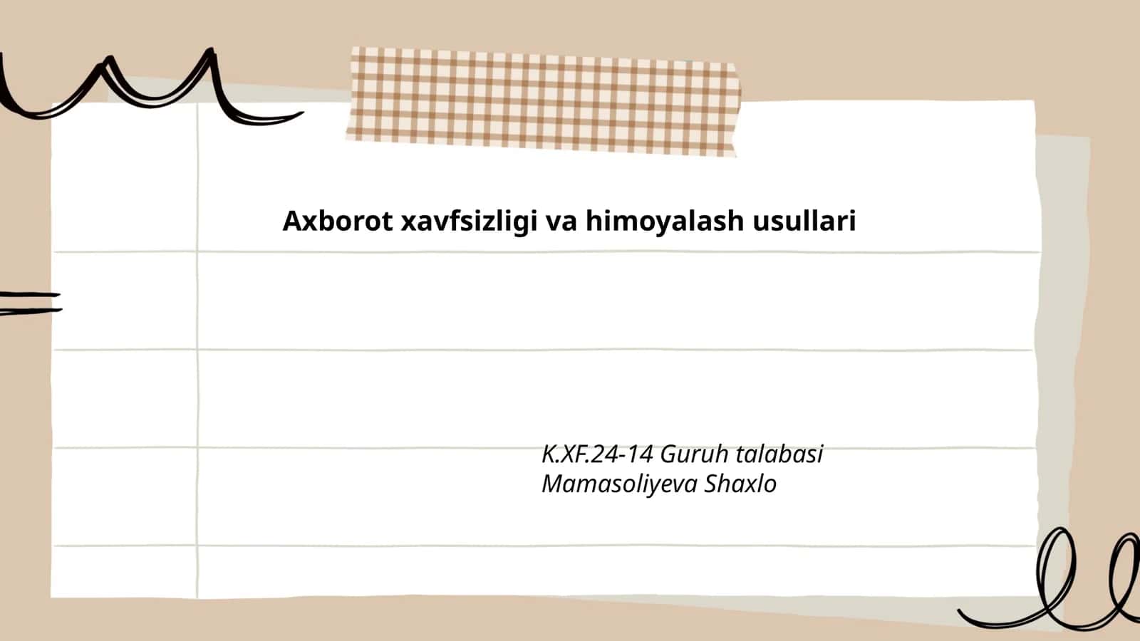 Axborot xavfsizligi va himoyalash usullari
