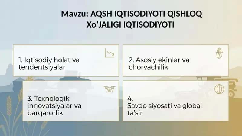 AQSH IQTISODIYOTI QISHLOQ XoʻJALIGI IQTISODIYOTI