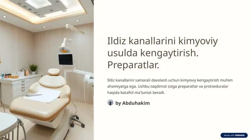Ildiz kanallarini kimyoviy usulda kengaytirish. Preparatlar