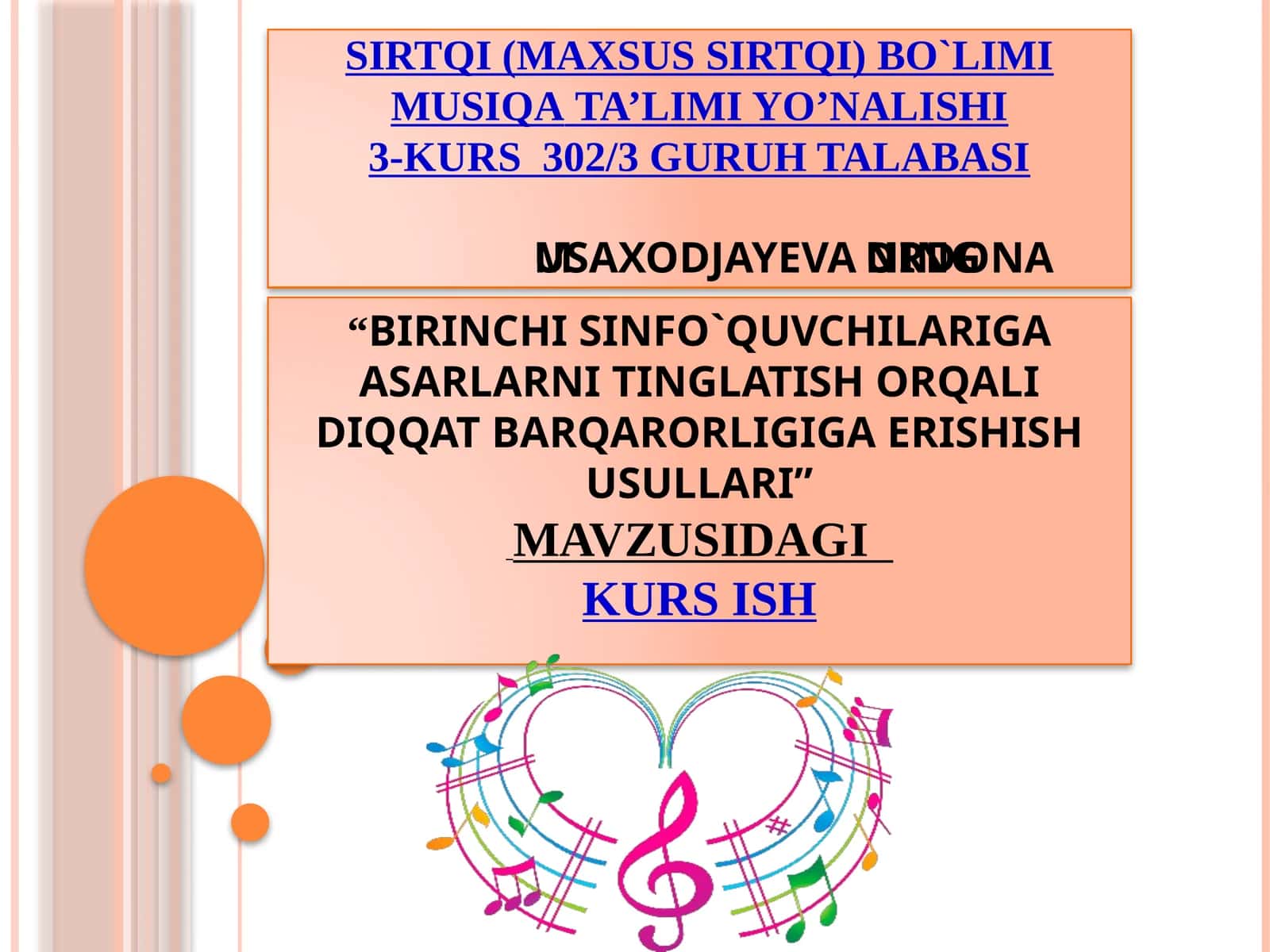 BIRINCHI SINFO`QUVCHILARIGA ASARLARNI TINGLATISH ORQALI DIQQAT BARQARORLIGIGA ERISHISH USULLARI