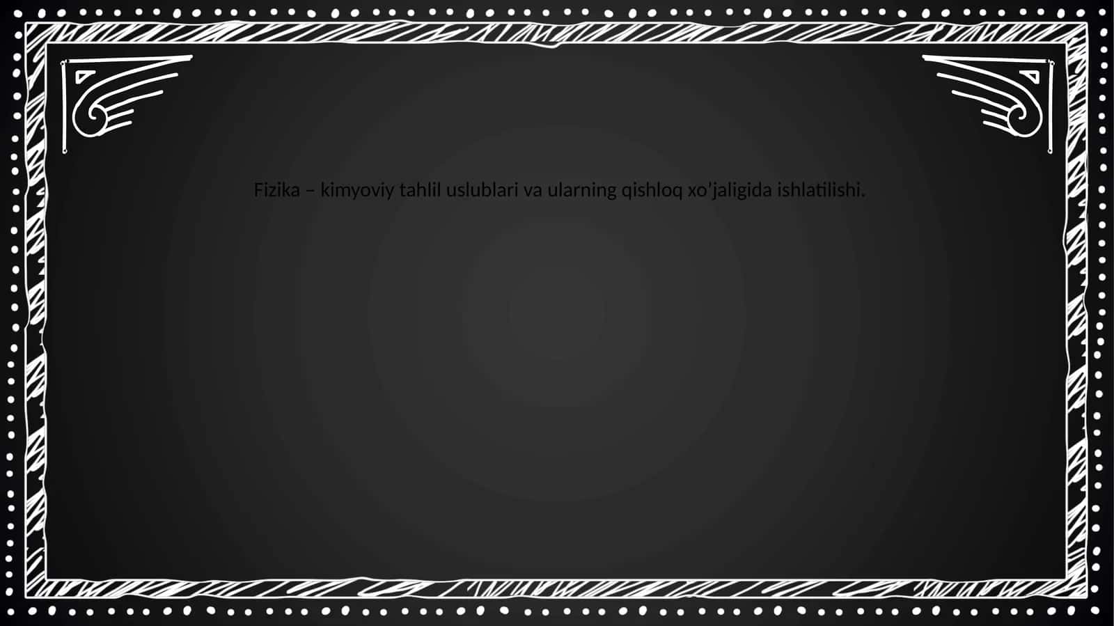 Fizika – kimyoviy tahlil uslublari va ularning qishloq xo’jaligida ishlatilishi