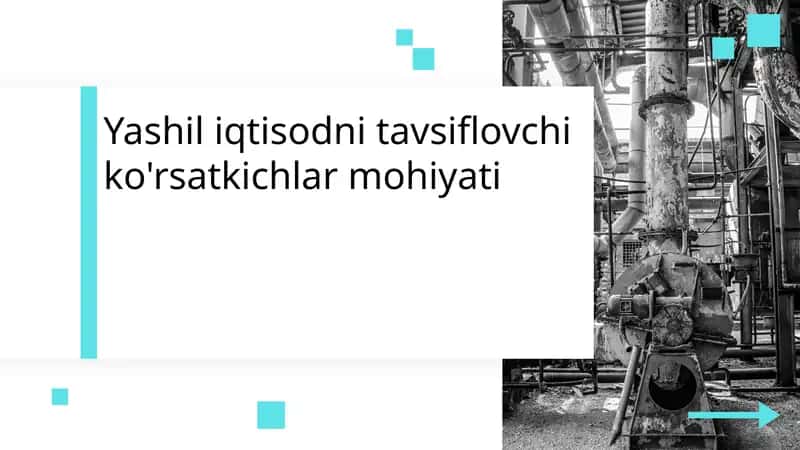 Yashil iqtisodni tavsiflovchi ko'rsatkichlar mohiyati