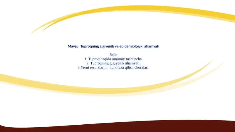 Tuproqning gigiyenik ahamyati