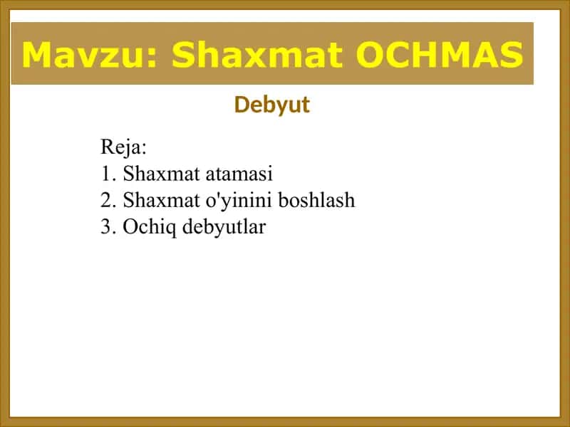 Shaxmat OCHMAS