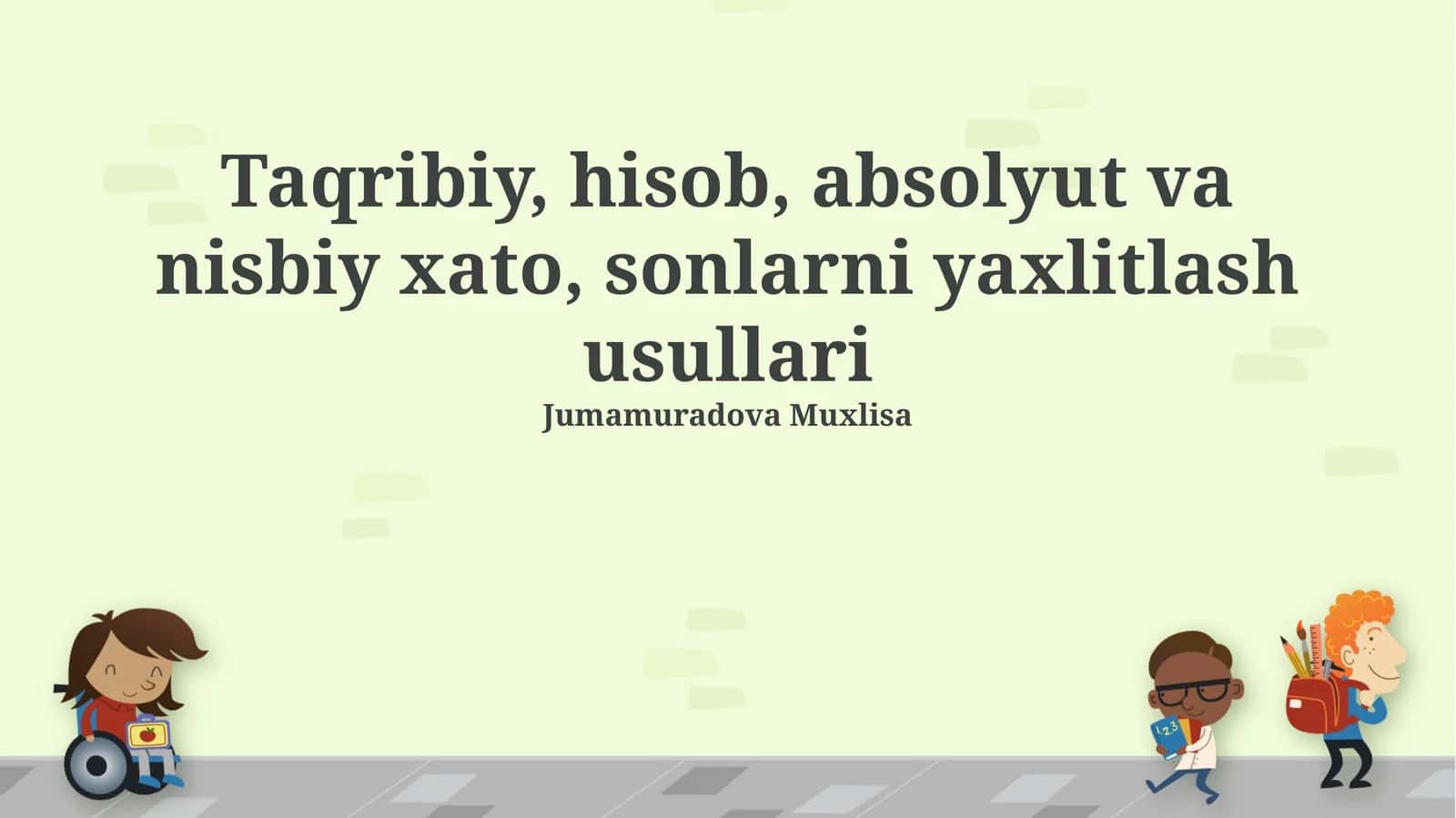 Sonlarni Yaxlitlash Usullari