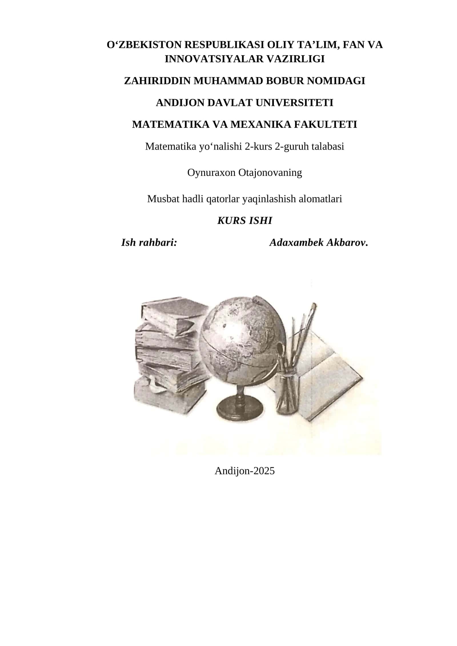 Musbat hadli qatorlar yaqinlashish alomatlari