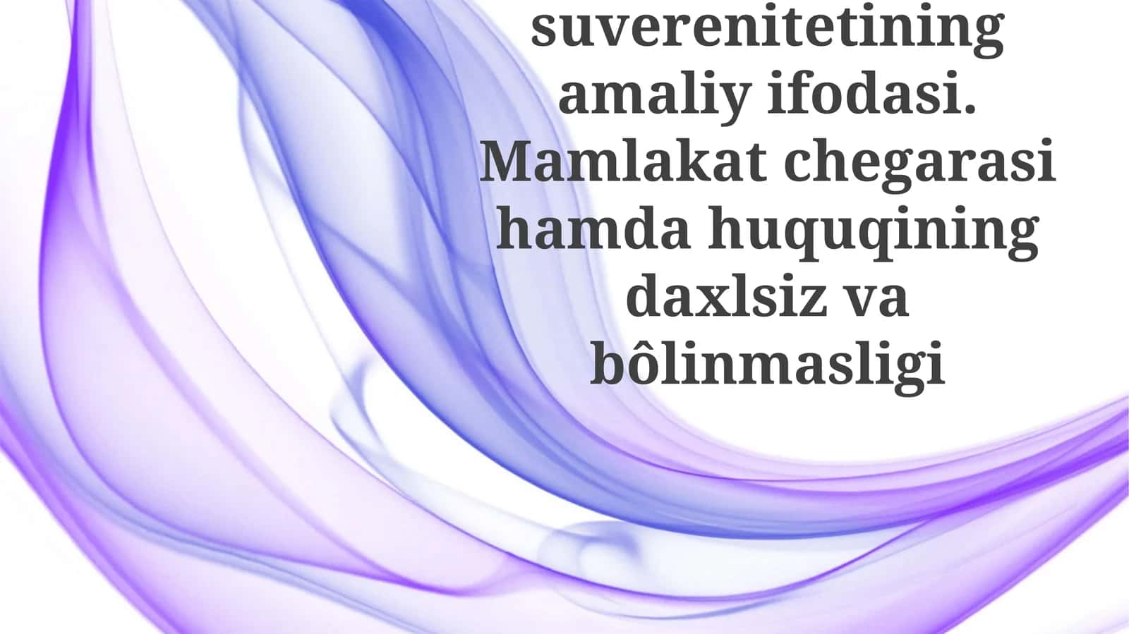 Davlat Suverenitetining Amaldagi Namoyon boʻlishi