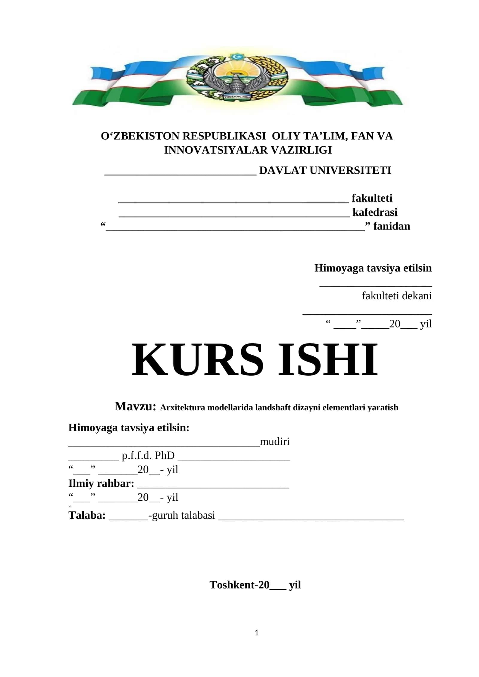 Arxitektura modellarida landshaft dizayni elementlari yaratish