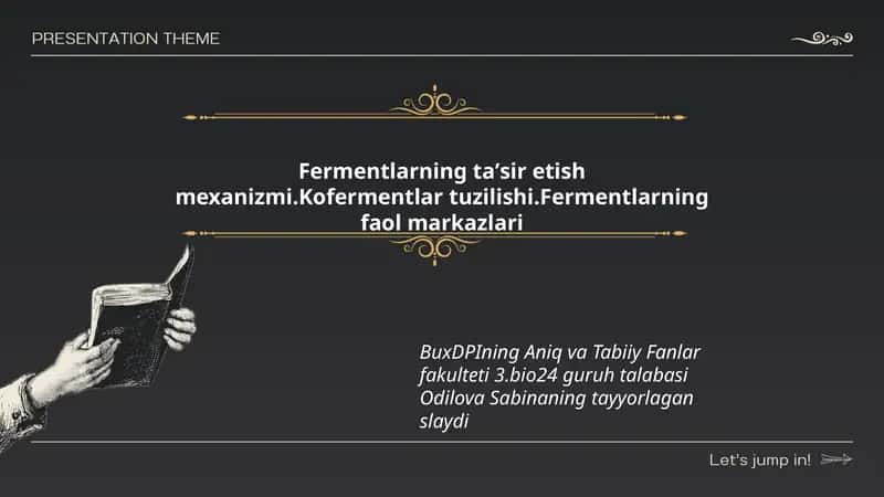 Fermentlarning taʼsir etish mexanizmi
