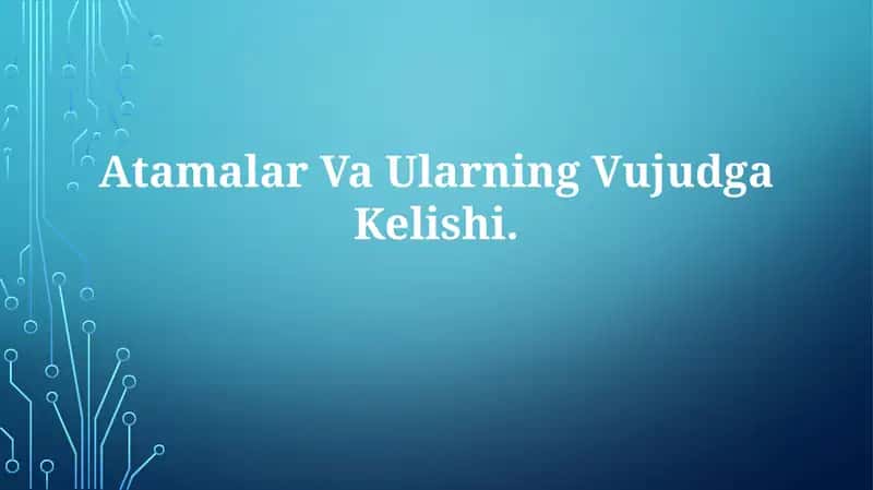 Atamalar Va Ularning VujudgaKelishi