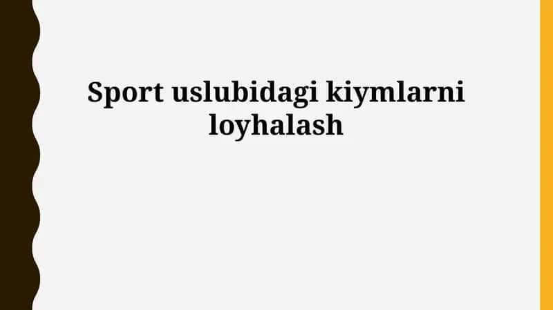 Sport kiyimlari dizayni