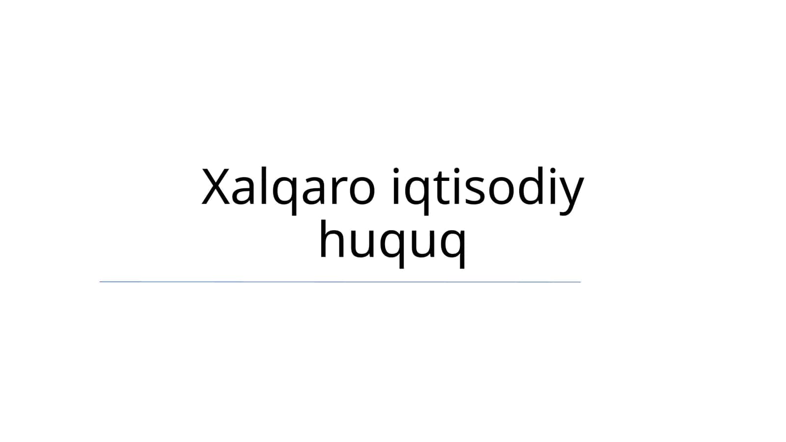 Xalqaro iqtisodiy huquq