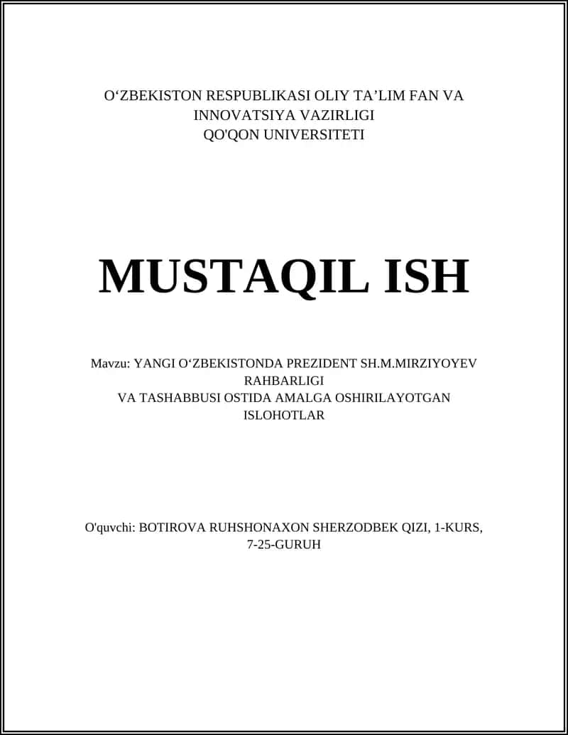 YANGI O‘ZBEKISTONDA PREZIDENT SH.M.MIRZIYOYEV RAHBARLIGI