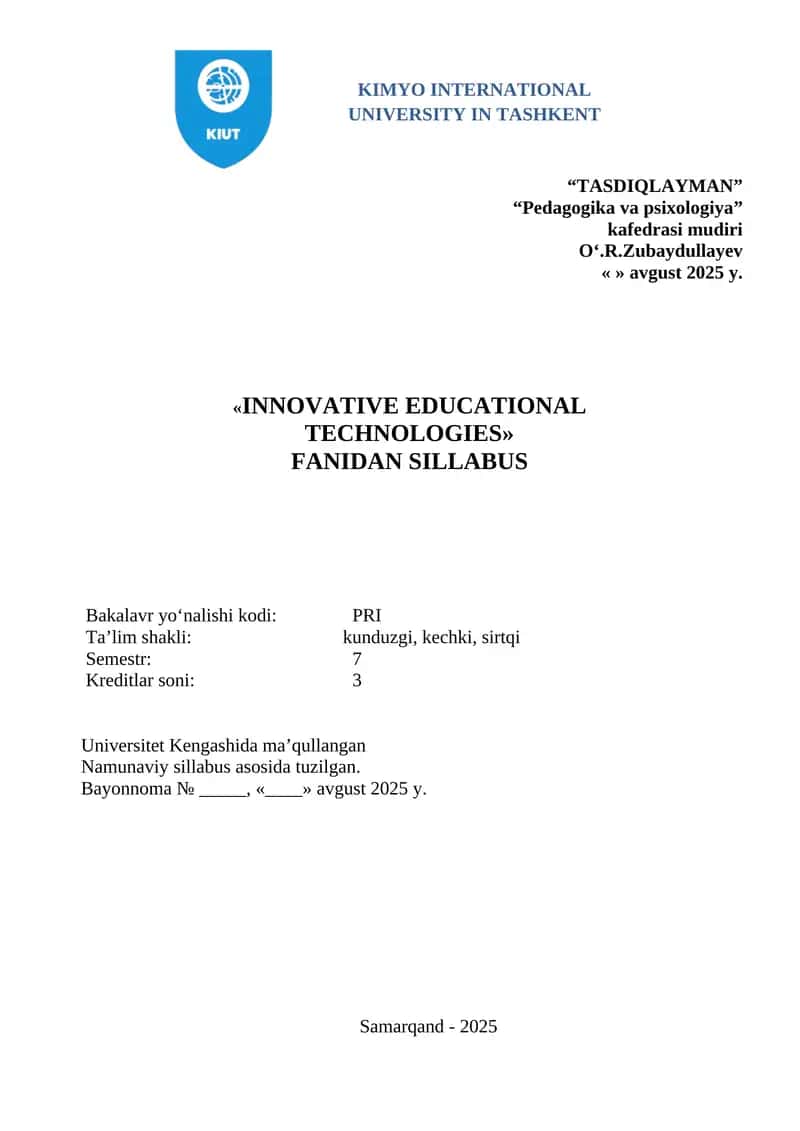 INNOVATIVE EDUCATIONAL TECHNOLOGIES