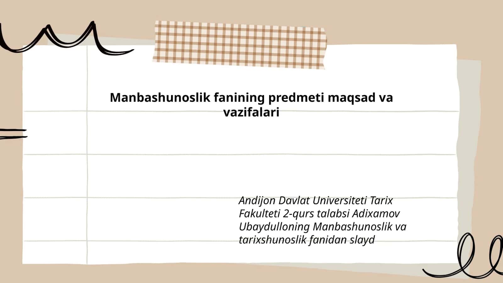 Manbashunoslik fanining predmeti maqsad va vazifalari