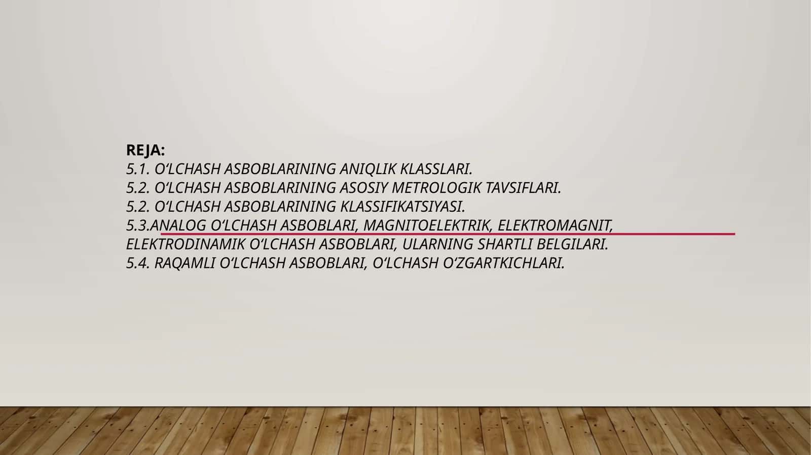 O‘lchash asboblarining aniqlik klasslari