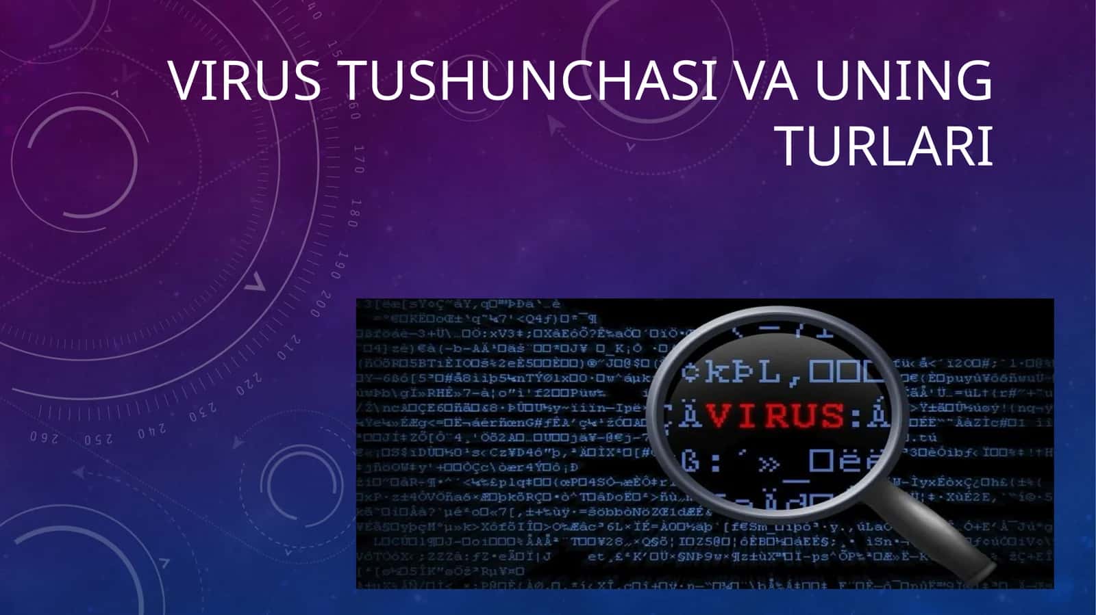 Virus tushunchasi va uning turlari