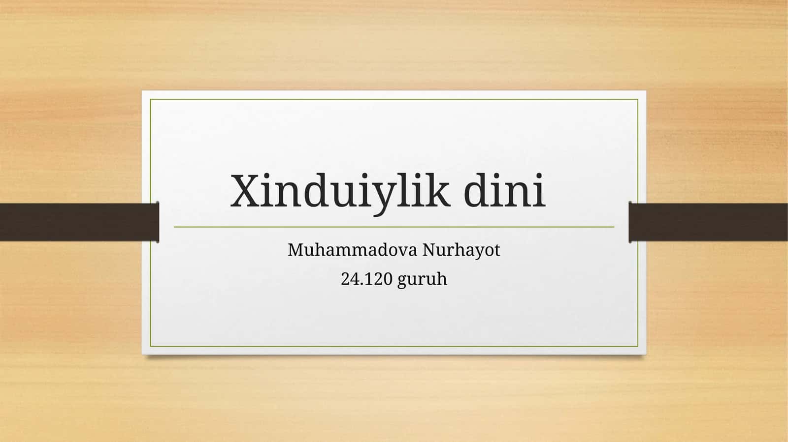 Xinduylik haqida umumiy tushuncha