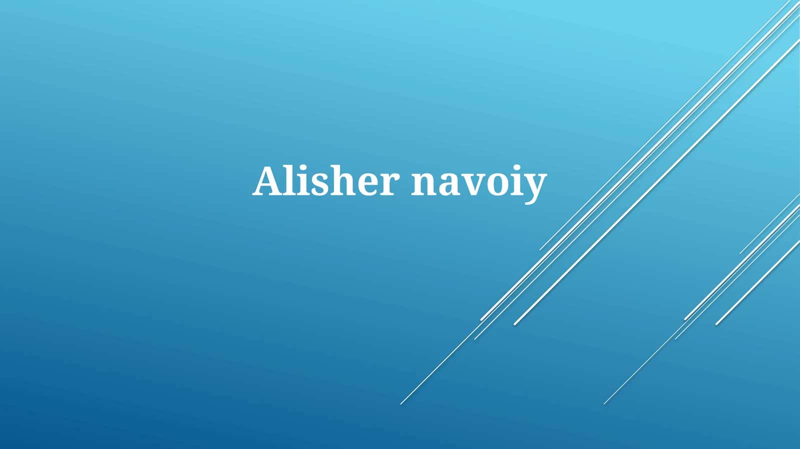 Alishernavoiy