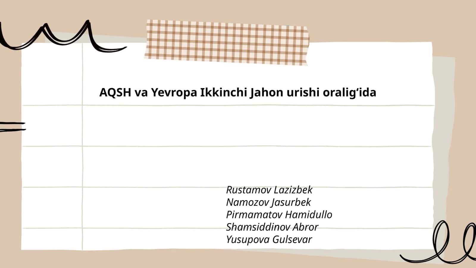 AQSH va Yevropa Ikkinchi Jahon urishi oraligʻida