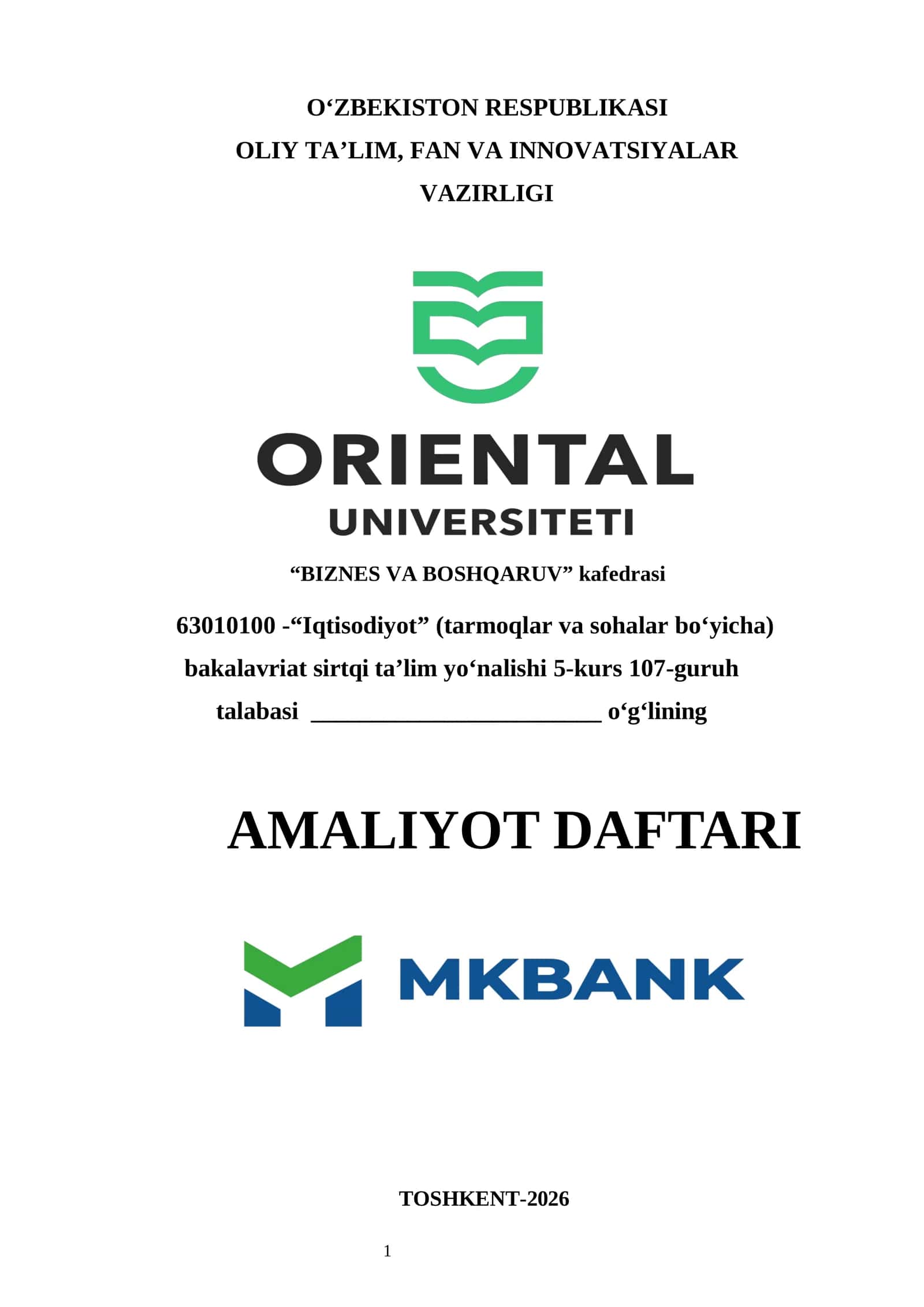 Mikrokreditbank amaliyot hisoboti 2026 tayyor Mikrokreditbank bank amaliyoti hisoboti Bank amaliyot hisoboti tayyor Mikrokreditbank Samarqand filiali Bitiruv oldi malakaviy amaliyot hisoboti tijorat banki 2026