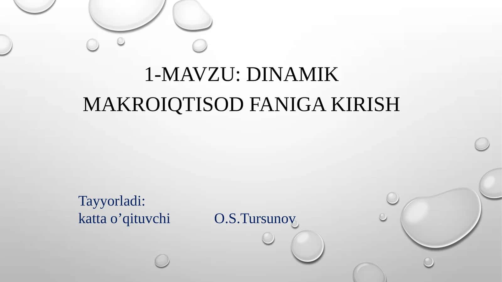 Dinamik makroiqtisod