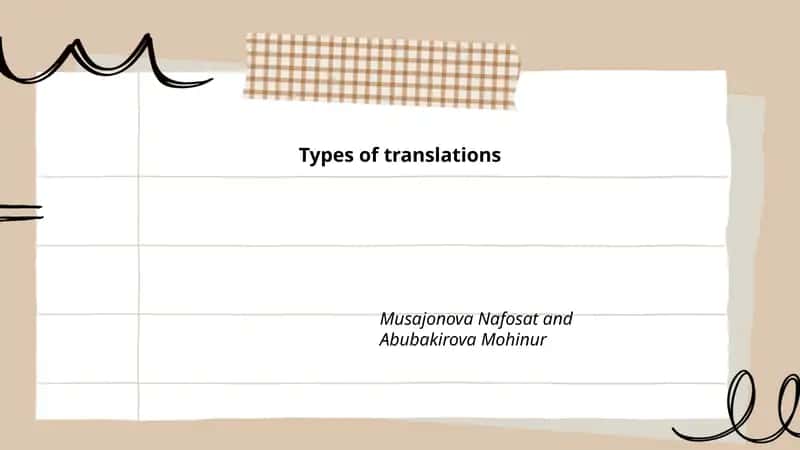 Types of translations