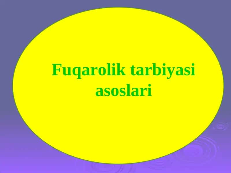 Fuqarolik tarbiyasiasoslari