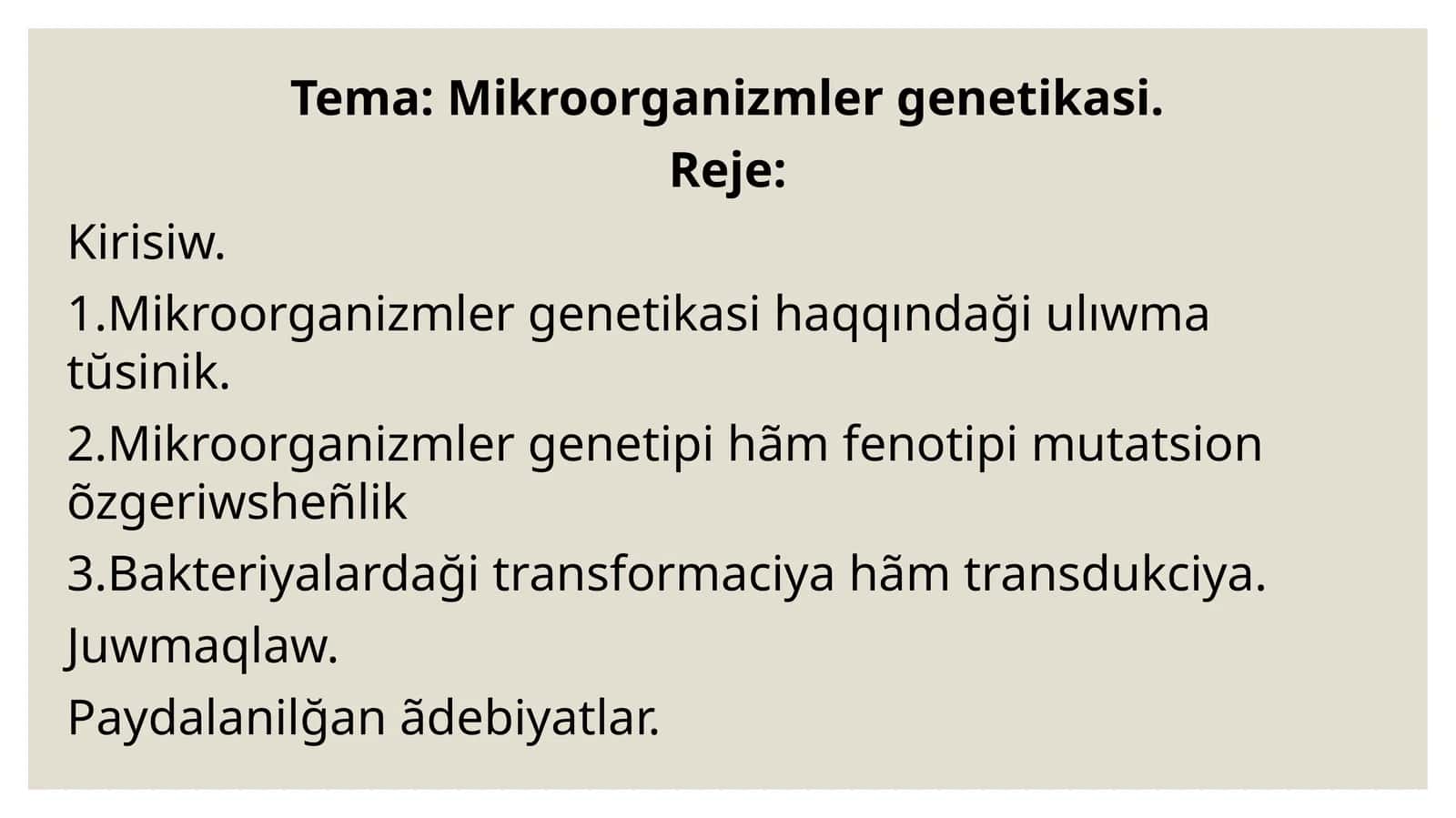 Mikroorganizmler genetikasi