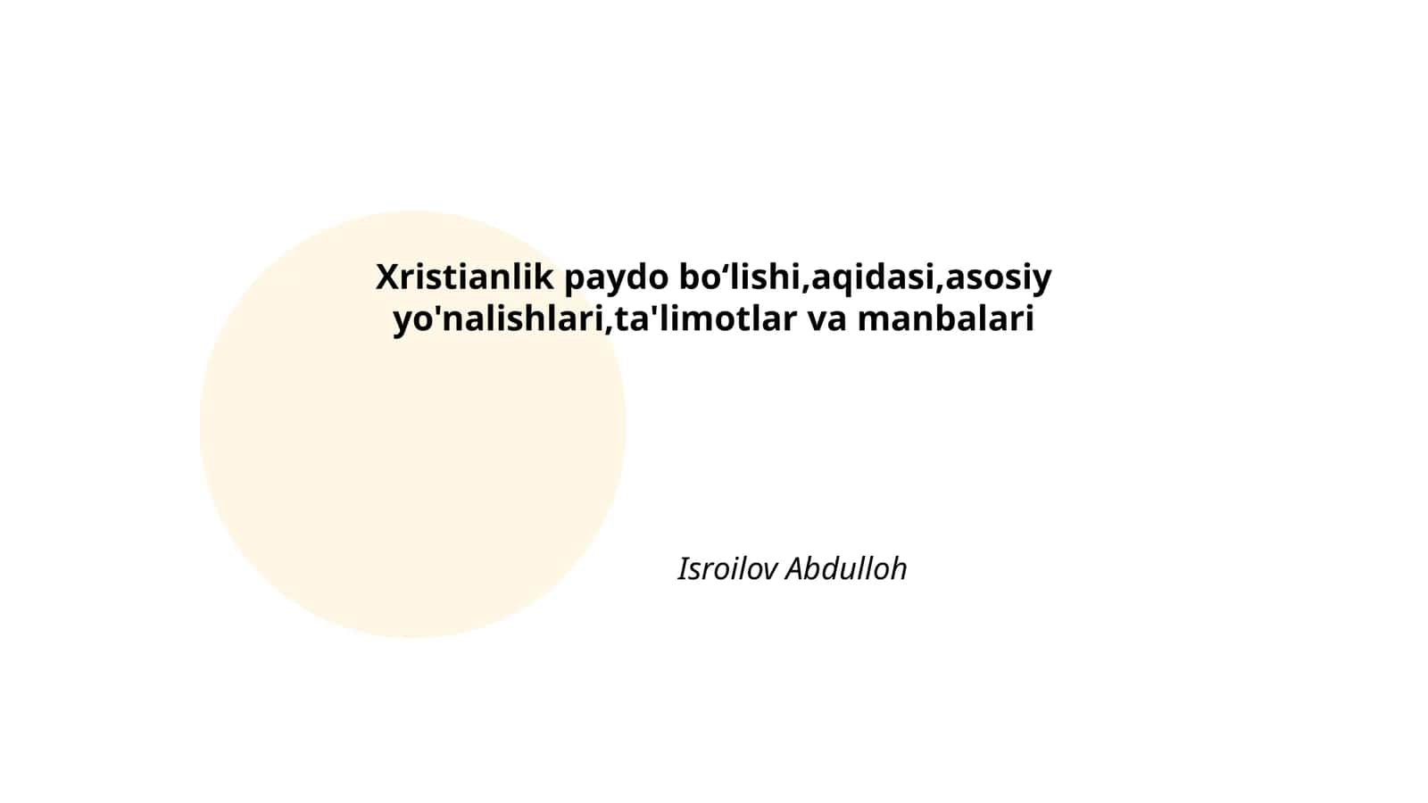Xristianlik paydo boʻlishi