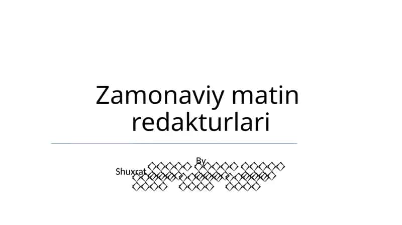 Zamonaviy matin redakturlari
