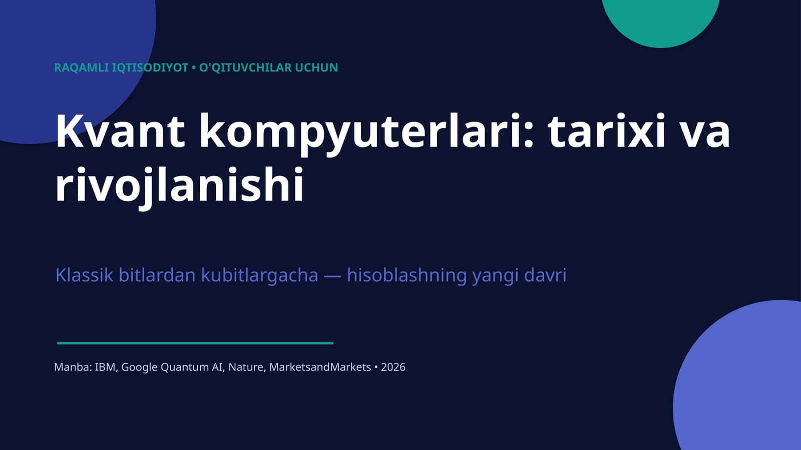 Kvant kompyuterlari: tarixi va rivojlanishi