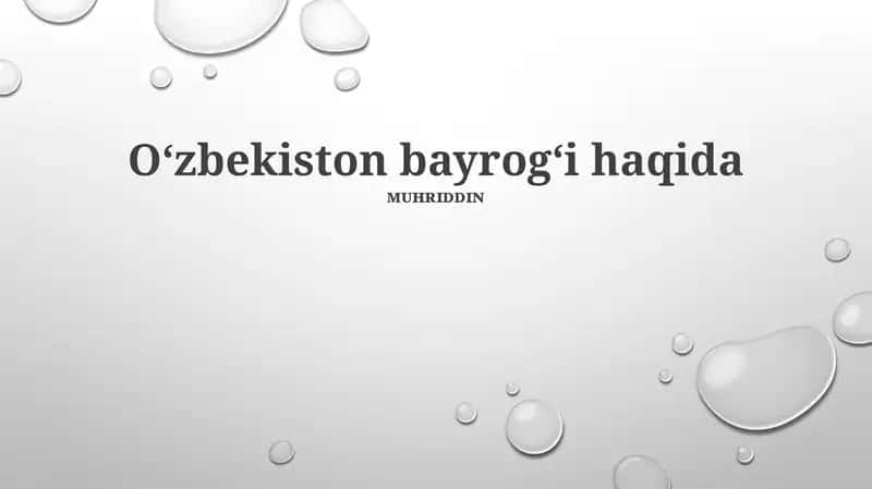 Oʻzbekiston bayrogʻi haqida
