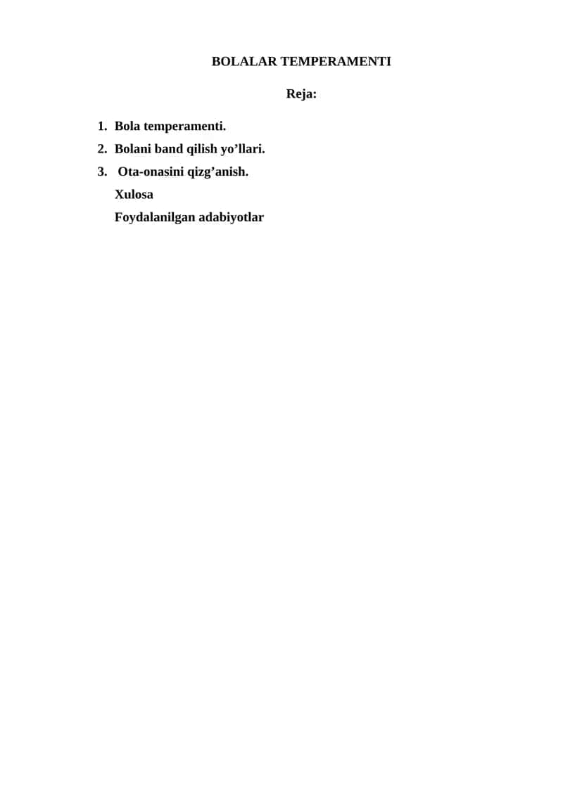 BOLALAR TEMPERAMENTI