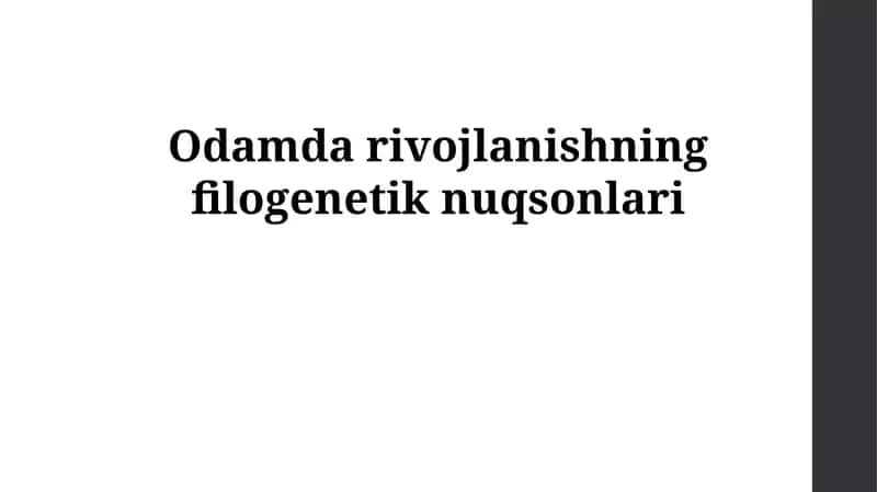 Xonamdagi rivojlanishning filogenetik nuqsonlari