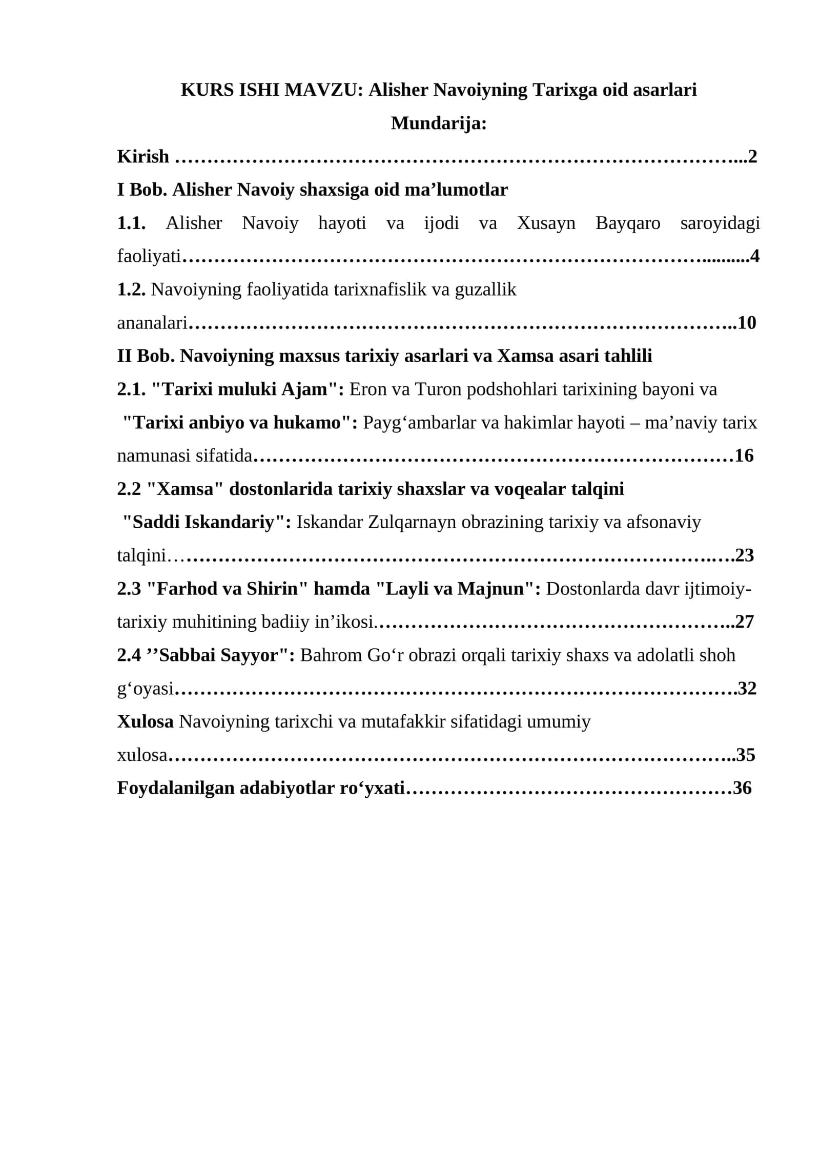Alisher Navoiyning Tarixga oid asarlari