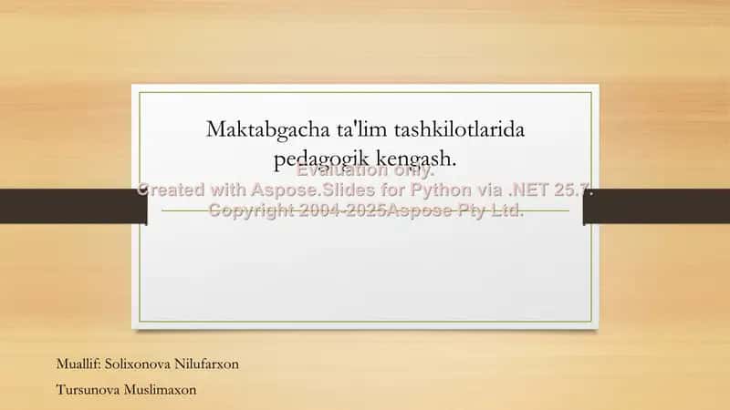 Maktabgacha ta'lim tashkilotlarida pedagogik kengash
