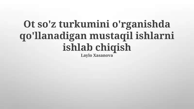 Mashqlarni baholash va takomillashtirish