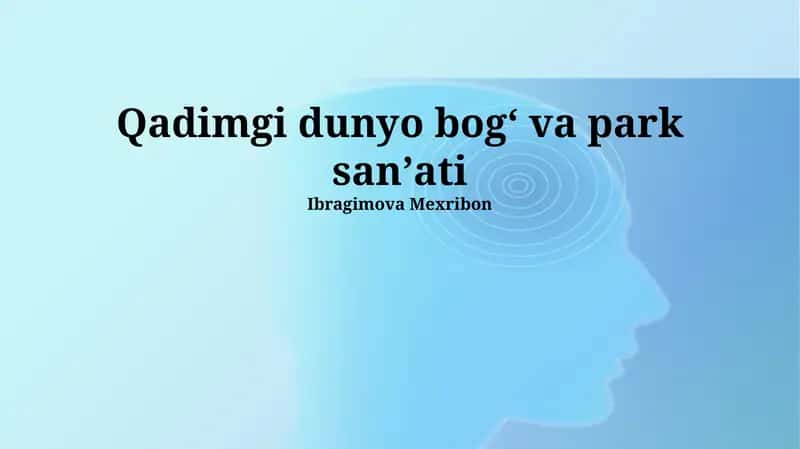 Qadimgi dunyo bogʻ va park sanʼati