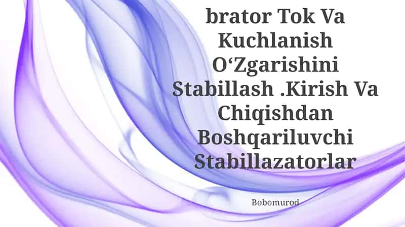 Generasiya Shartlari. Garmonik Tebranish Generatorlari