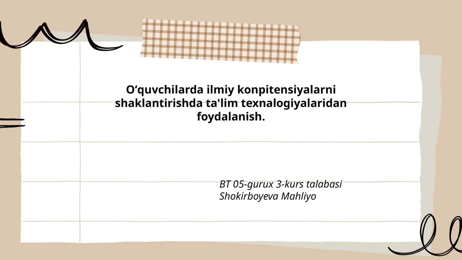 Ta'lim texnologiyalari va ilmiy kompetensiyalar