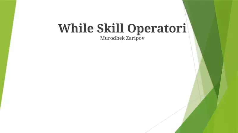 While Skill Operatori