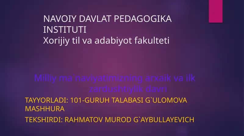 Xorijiytil va adabiyot fakulteti