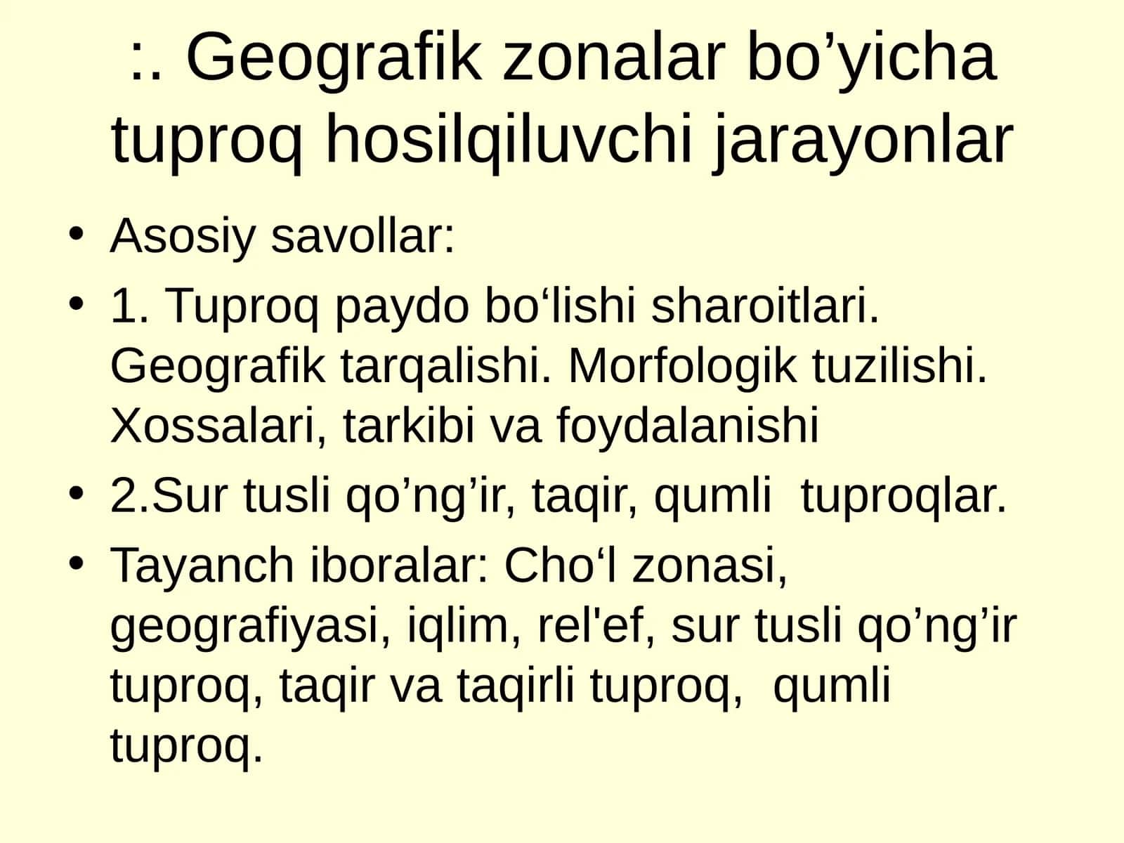 Tuproq hosilqiluvchi jarayonlar