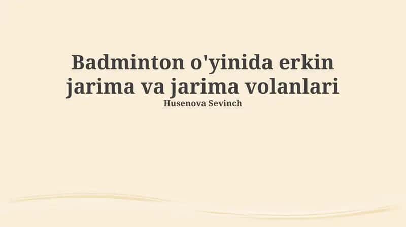 Badminton o'yinida erkin jarima va jarima volanlari