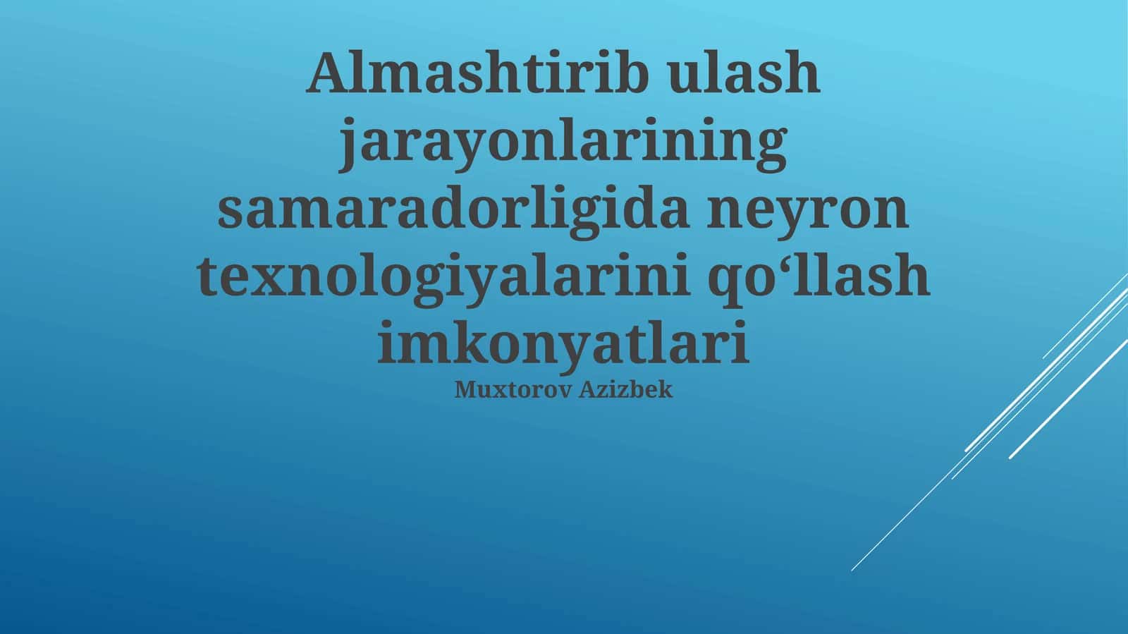 Neyron texnologiyalari
