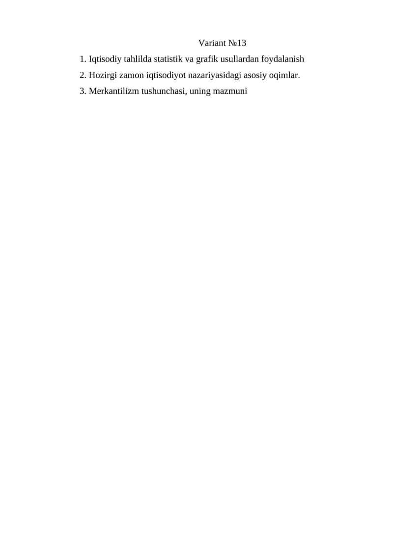 Iqtisodiy tahlilda statistik va grafik usullar